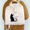 Azeeda 'Cat & Moon' Canvas Rucksack/Backpack (RK00010292)