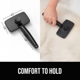 OEFEO Self Cleaning Slicker Brush for Dogs& Cats, Skin Friendly Grooming Brush for Shedding Long&Short Haired Dogs& Cats, Deshedding Pet Supplies Accessories,Black