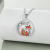 YAFEINI Fox Necklace Sterling Silver Fox Pendant Necklace Cute Fox