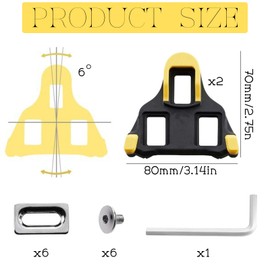 Guyode Road Bike Cleats, for Shimano SPD SL SM-SH10 SM-SH11 SM-SH12, Fully Compatible with 3 Bolt Road Cycling Shoes, Durable Non-Slip High Performance Pedal Cleats for Road Bikes and Indoor Bikes