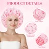 Double-Sided Shower Cap for Women, 2 in 1 Reusable Waterproof