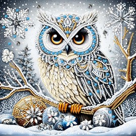 MAXBYE Owl Diamond Painting Kits for Adults, DIY Diamond Art Kits Special Shaped Crystal Diamond Dots, Diamond Painting Gem Arts for Home Wall Decor 12x12 inch