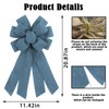 chmacura Blue Burlap Wreath Bow 20 x 11 Inches Easter