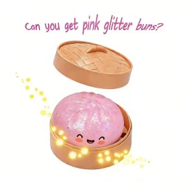 Glitter Dumpling Squishy Blind Box, Soft TPR Sensory Fidget Squeeze Toy, Random Style Collectible Bun Toy, Desk Toy Gift for Students and Teens