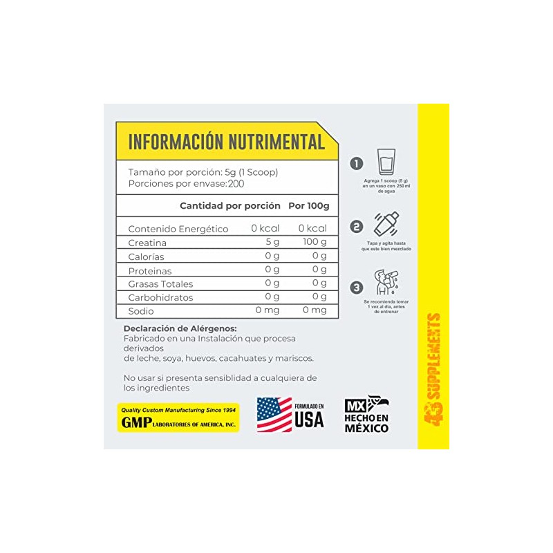 43 SUPPLEMENTS | Creatina | 1Kg