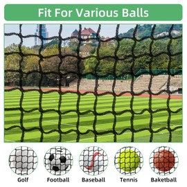 Himaly Sports Netting, Hitting Net for Golf, Baseball, Hockey, Lacrosse, Sports Netting Barrier Size 10 ft, 15 ft, 20 ft X2433