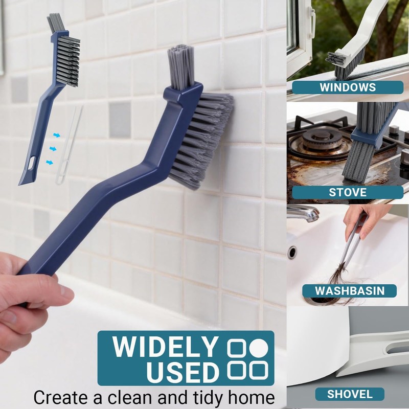 11PCS Crevice Cleaning Brush Set, Hard Bristle Gap Cleaning Tool,