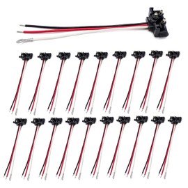 TMH Right Angle 3 Wire Pigtail Trailer Lights Stop Turn Tail Brake Backup Light Harness 3 Pin Prong Plug Molded for Truck Trailer Lorry RV (Pack of 20)