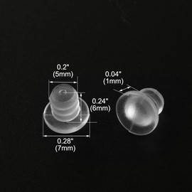 uxcell 50pcs 5mm Soft Clear Stem Bumpers Glide, Patio Outdoor Furniture Glass Table Top Anti-collision Embedded