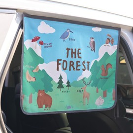 BEBEDECO Magnet Car Sun Shade Curtain for Side Window for Baby Kids Children - Sunshade Protector Sun Blocker Blind (The Forest Season2)