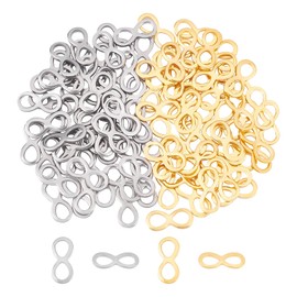 UNICRAFTALE Pack of 100 2 Colours Infinity Jewellery Connectors Pendants 304 Stainless Steel Jewellery Charms Infinity Jewellery Connector for DIY Bracelets Necklaces Jewellery Making
