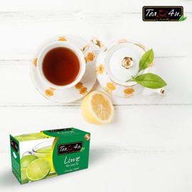 Tea4u Lime Green Tea - Smooth Blend of Lime Flavor - Hand Picked Leaves - Keeps You Hydrated with Refreshing Aroma - 25 Teabags