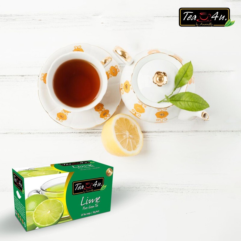 Tea4u Lime Green Tea - Smooth Blend of Lime Flavor