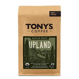Tony's Coffee, Upland (12oz), Medium Roast Ground Coffee, Organic and Fair Trade