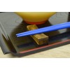 aoba Chopsticks Dishwasher Safe, Natural Wood Color Pencil Border Blue
