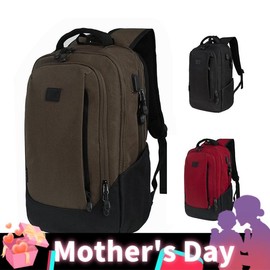 WOLT Travel Laptop Backpack,Airplane Approved Carry on Business Bag with USB charger PortCollege,Travel,Business,Teacher Bags,Black Computer Backpacks,Shoulder Bag - Color: Black