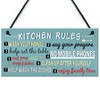 RED OCEAN Funny Rustic Kitchen House Rules Home Decorative Hanging