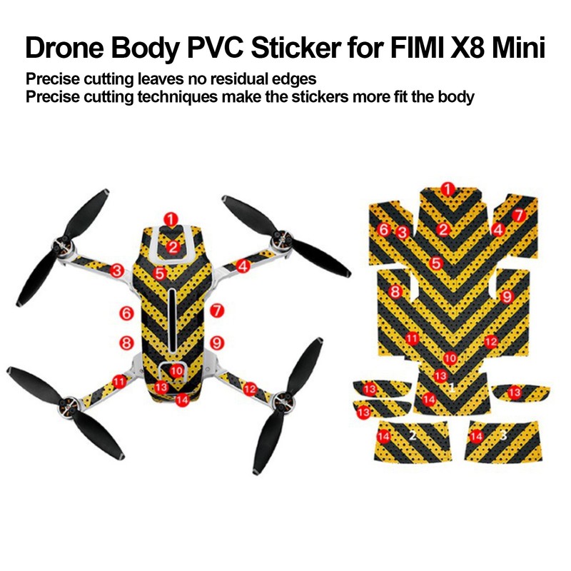 PVC Sticker Camera Drone Body Battery Number Skin for FIMI