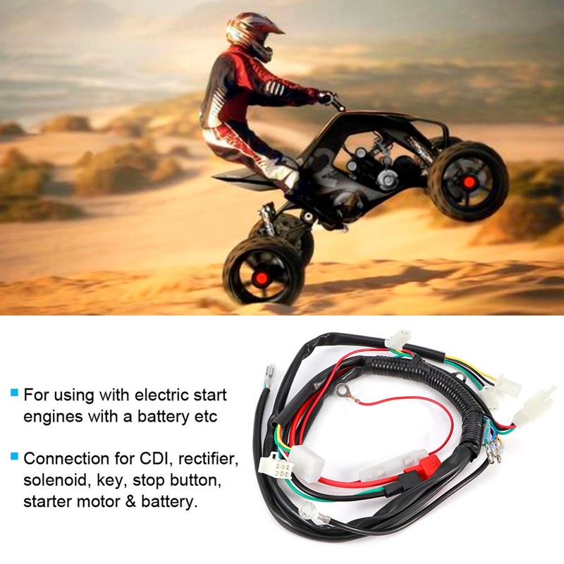 Electric Engine Start Wiring Loom Harness for Pit Bike Motorcycle