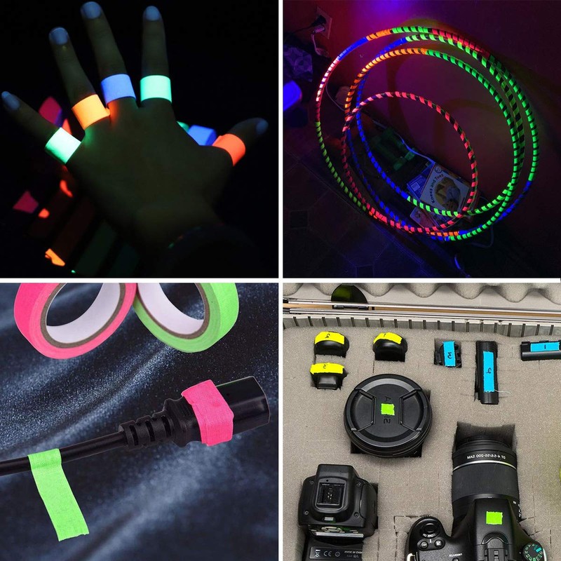 Dokpav 5 Rollos Cinta Adhesiva de Neón Fluorescente, Cintas de