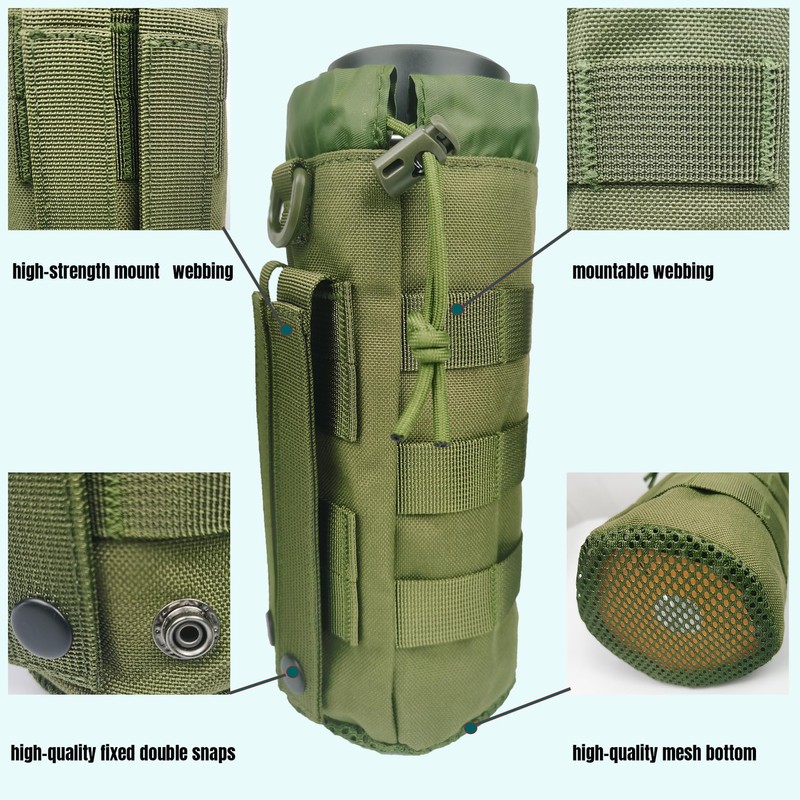 YOWDUTY Tactical MOLLE Water Bottle Holder, Upgraded Water Bottle Pouch