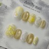  Lemon [Handmade Nail Tip] Emily Nail - Almond /