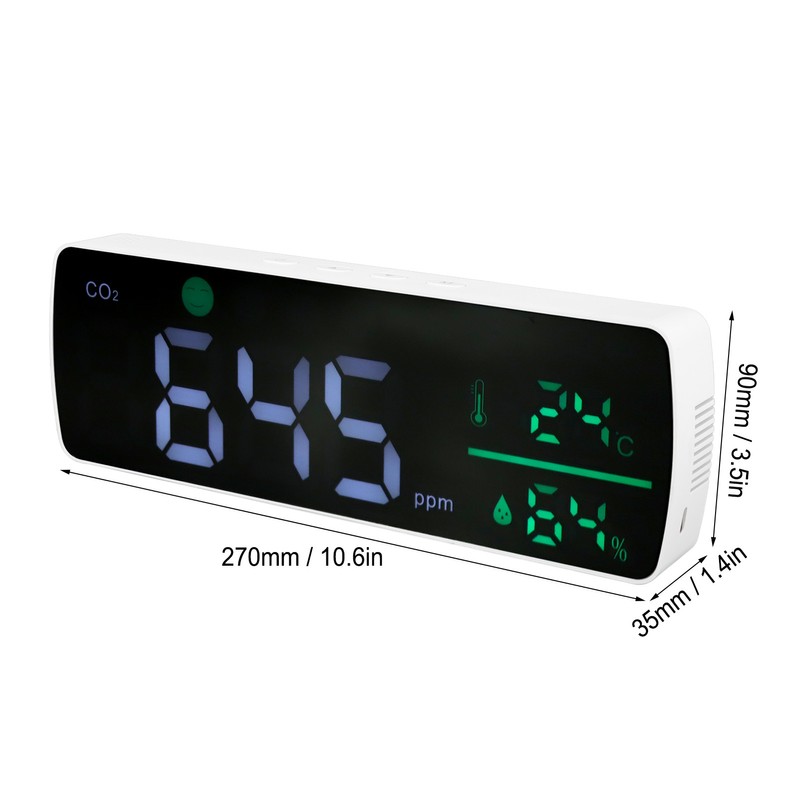 CO2 Monitor High Accuracy Far Infrared Sensor 2000MAH Battery Temperature