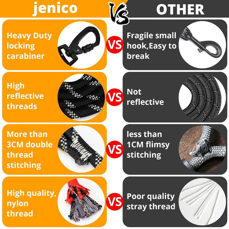 Long Dog Leash 10 FT: Heavy Duty Rope Leashes for