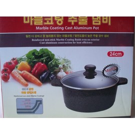 Ceramic Marble Coated Cast Aluminium 4 qt. Stockpot Non Stick Cookware (24 cm diameter)