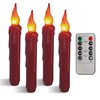 NjaoHoo Real Wax LED Flameless Christmas Short Taper Candles with