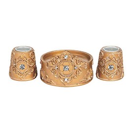 Fun Express Gold Candle Holder Set - Elegant Home Décor for Special Occasions Weddings Holiday Decorations and More - Stunning Decorative Accent for Tables Mantels and Centerpieces - 1 Piece