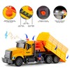 LerBao 2Pcs Large-Size Construction Engineering Truck Toy Set,Lifting Arm Crane