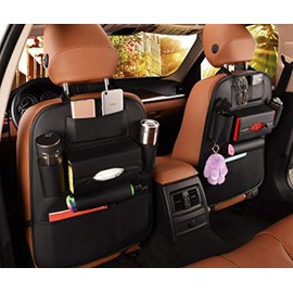 Organizador de asiento trasero de coche con bandeja de mesa plegable, organizador de coche, protector de asiento trasero para niños, organizador de...