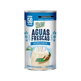 Horchata en Polvo Klass Aguas Frescas - Rinde 50 L - Sin Azucar Endulzado Con Stevia, Agua de Hochata Bajo en Calorias - Contenido Neto 560g (Con Cuchara Medidora)