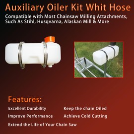 Universal Auxiliary Oiler Kit with Hose Compatible with Most Chainsaw Milling Attachments,Chainsaw Mill Winch Kit,Slabbing Ripping Sawmill,Chain Saw Milling Equipment
