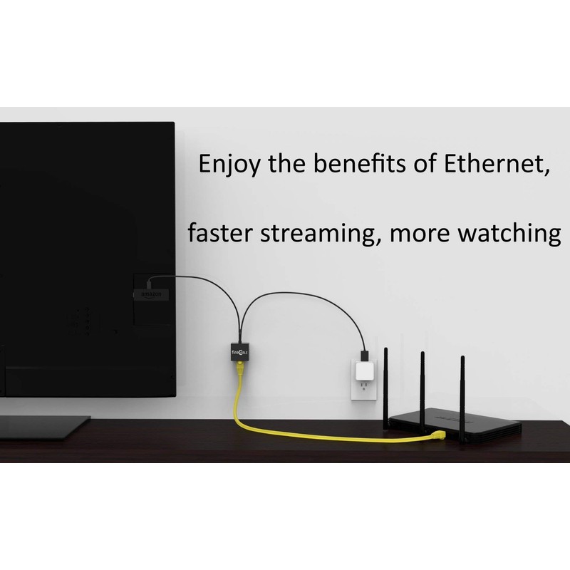 fireCable Ethernet Adapter for FireStick & Streaming Media Players (Connects