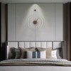 DRELIFAM Modern Wall Clock Large Wall Clocks with Walnut Dial