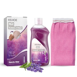 Shefave Body Exfoliating Gel Lavender Body Scrub Set with Exfoliating Glove, Exfoliating Exfoliating Gel Skin Scrub, Rejuvenating and Skin Refining, Reduce Skin Spots, Deep Cleansing and Smoothing