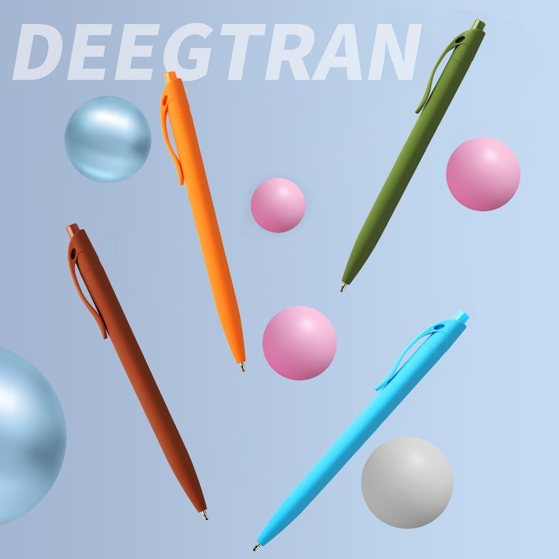 deegtran Pens Bulk, 50 Pack No Bleed Brown Click Pen,