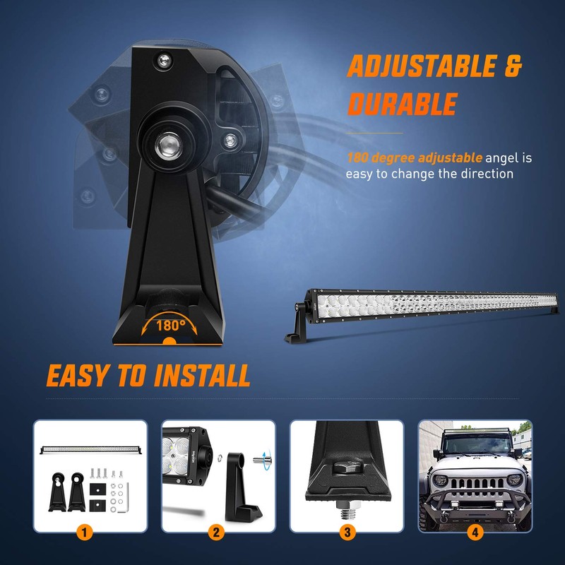 Nilight - ZH023 52Inch Spot Flood Combo Led Light Bar