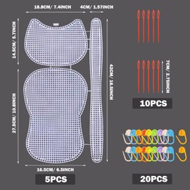 Allazone Pack of 37 Plastic Mesh Canvas Sheets Bag Bottom Crochet Bags Accessories Woven Bags for Crafts Crochet Bag Base