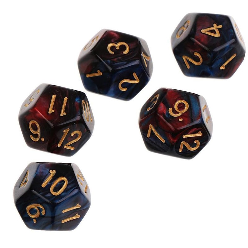 Yourandoll 10pcs Polyhedral Dice D12 Dice 12 Dice for Dungeons