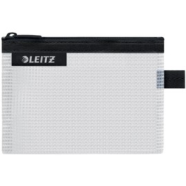 Leitz WOW 40240095 Travel Zip Bag, Transparent, Ideal for Organising Travel, Waterproof, Small, 14 x 10.5 cm, Black