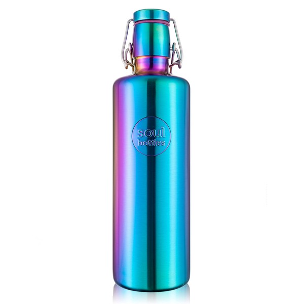 Soulbottles Utopia STBL-06 Stainless Steel Water Bottle with Swing Top and a Volume of 1L, 2, Purple