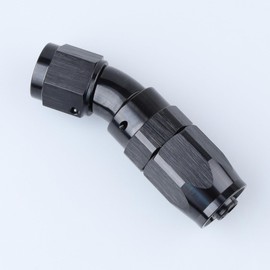 AC PERFORMANCE Aluminum One Piece Full Flow Swivel 30 Degree Hose End -8 AN Fitting, Black
