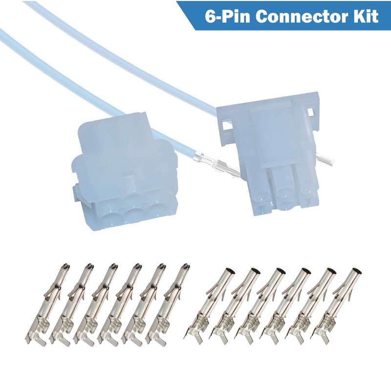 6-Pin Connector Kit for 14-20AWG 2.13 mm Accurate Diameter for