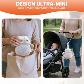 FUNYKICH Owl Baby Sound Machine with Red Light, Rechargeable Baby Sleep Soother,12 Soothing Sounds,Recording&Wireless Speaker,Timer,Removable Washable, Babies Essentials for Newborn, Gift Packaging