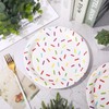 Whaline Confetti Sprinkle Paper Plate Cute Donut Disposable Plate Dessert