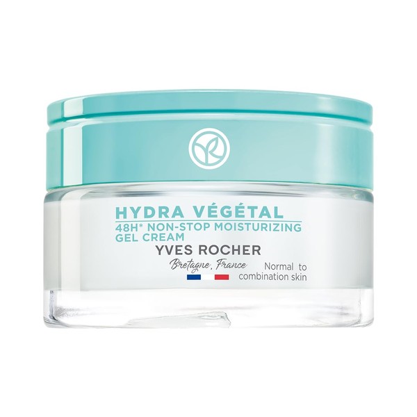 Yves Rocher - Face Moisturizing Hydra Végétal 48H Non-stop Hydratation Gel Day Cream with Hydrating Cellular Water, for Normal to combination skin, 50 ml jar (Normal to Combination) (Normal to Combination Skin)