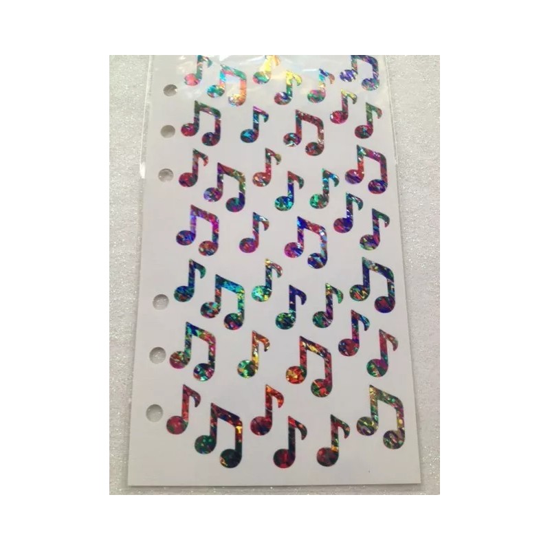 STICKO CLASSIC STICKERS - JAZZY NOTES - RAINBOW COLORS -